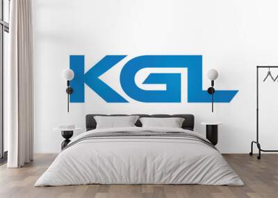 Connected KGL Letters logo Design Linked Chain logo Concept Wall mural