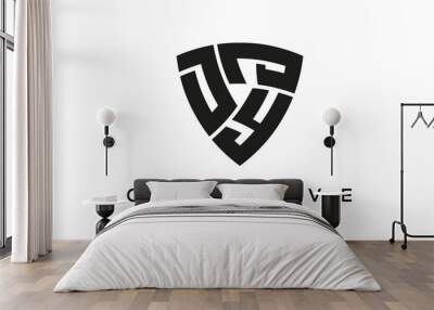 DYJ letters logo, security Shield logo vector Wall mural