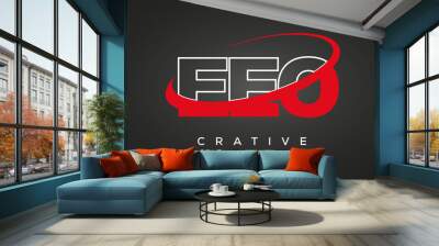 EEO creative letters logo with 360 symbol vector art template design Wall mural