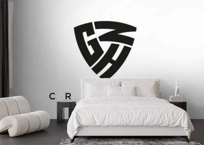 GHN letters logo, security Shield logo vector Wall mural