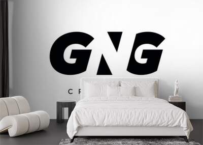 GNG letters negative space logo design. creative typography monogram vector	 Wall mural