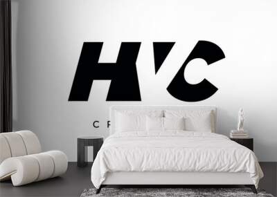 HVC letters negative space logo design. creative typography monogram vector Wall mural