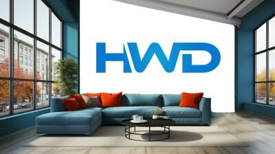 HWD letters Joined logo design connect letters with chin logo logotype icon concept Wall mural