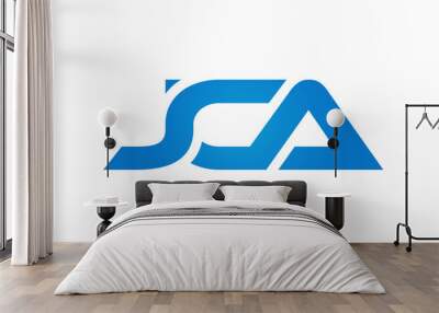 JCA letters Joined logo design connect letters with chin logo logotype icon concept Wall mural