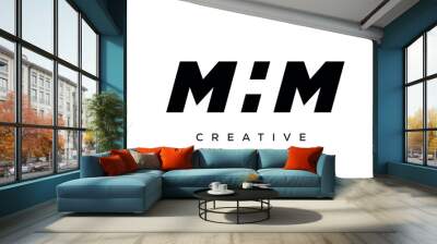 MHM letters negative space logo design. creative typography monogram vector	 Wall mural