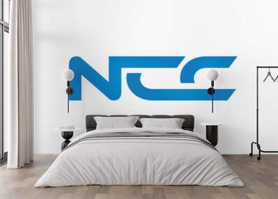 NCC monogram linked letters, creative typography logo icon Wall mural