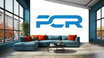 PCR monogram linked letters, creative typography logo icon Wall mural