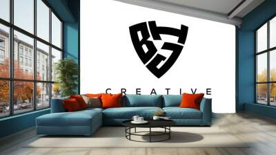 Shield letters BJI creative logo Wall mural