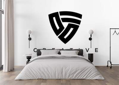 Shield letters OO creative logo Wall mural