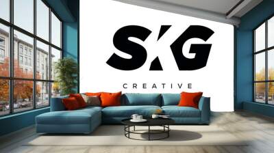 SKG letters negative space logo design. creative typography monogram vector Wall mural