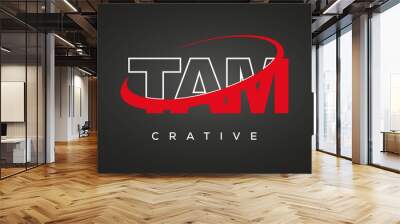 TAM creative letters logo with 360 symbol vector art template design Wall mural