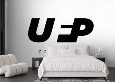 UFP letters negative space logo design. creative typography monogram vector	 Wall mural