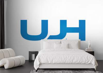 UJH monogram linked letters, creative typography logo icon Wall mural