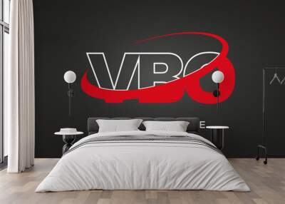 VBO creative letters logo with 360 symbol vector art template design Wall mural