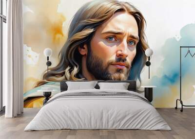 watercolour jesus christ Wall mural