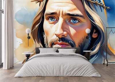 watercolour jesus christ Wall mural