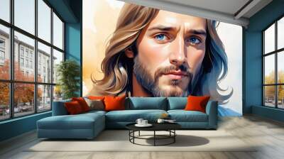 watercolour jesus christ Wall mural