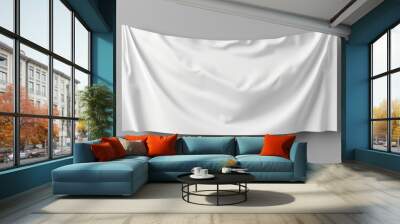 Blank Hanging Fabric Mockup with Smooth Draped Texture for Advertising Wall mural