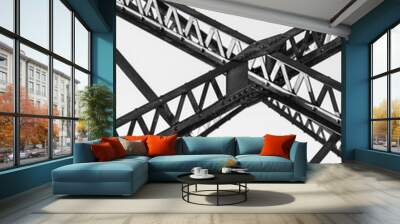 bridge over the river metal construction Wall mural