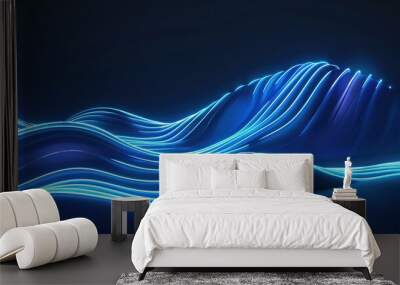 Cobalt Current: Abstract Blue Flow Wall mural