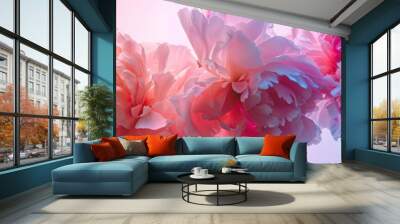  Dreamy Gradient Background Colorful Peonies Merg, Banner Image For Website, Background, Desktop Wallpaper Wall mural