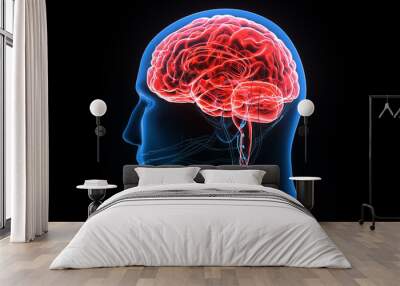 3d illustration human body brain Wall mural