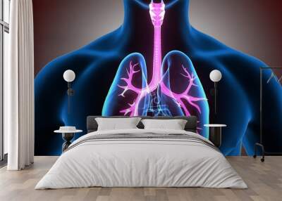 3d illustration trachea bronchirespiratory system Wall mural