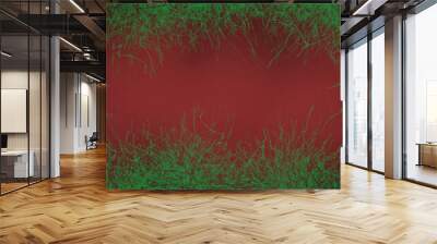 Red background with green texture, abstract solid elegant textured paper design Wall mural