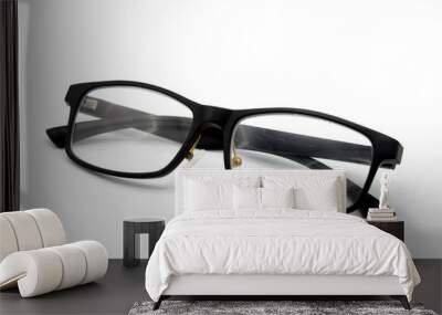 black eye glasses isolated on white background. Wall mural