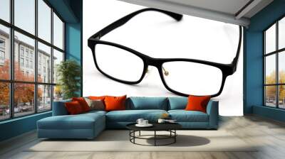 black eye glasses isolated on white background. Wall mural