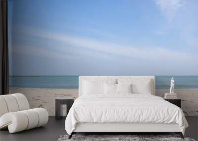 white sand beach and blue sky Wall mural