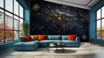 a star map for a fantasy universe, astrology Wall mural