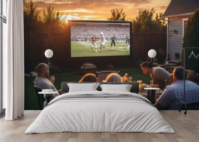 people watch football games on TV as part of their Thanksgiving tradition Wall mural