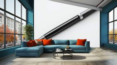 Diagonal High Quality Expensive Pen on Plain Background Wall mural