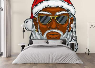 Black santa claus face Wall mural