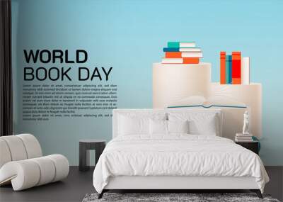 Concept art of book for celebrate world book day Wall mural