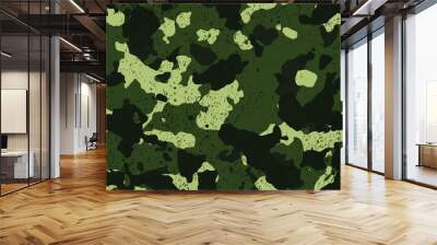 Seamless olive green camouflage pattern vector Wall mural