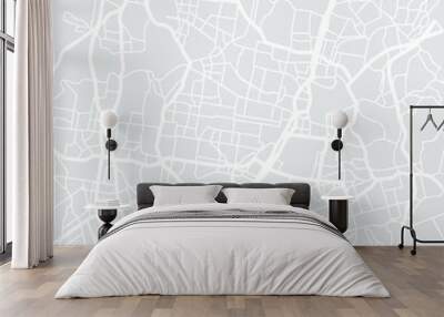 Seamless subtle gray and white abstract city roads plan map vector Wall mural