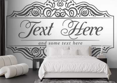 Vintage text frame with border Wall mural