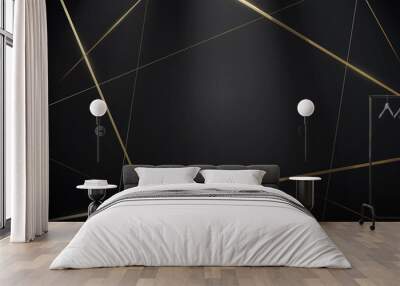 Abstract Black and gold lines with a luxury background. Vector illustration Wall mural