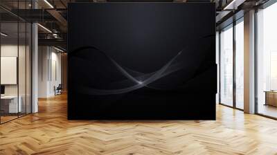 Abstract black wavy digital background Wall mural