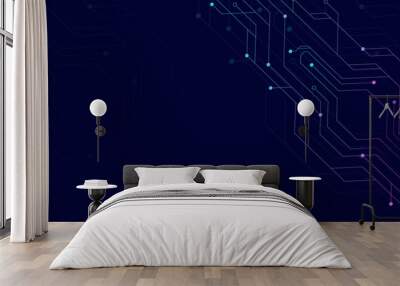 Abstract circuit lines Futuristic technology digital hi tech background. Vector illustration Wall mural