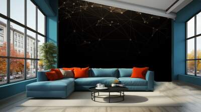 Abstract futuristic molecules connection technology digital hi tech on dark background Wall mural