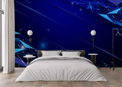 Abstract futuristic polygons and lines technology concept background Wall mural