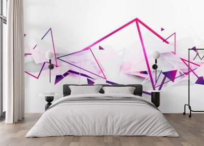 Abstract geometric background with lines and triangles dynamic effect. Futuristic technology digital hi tech concept. Vector illustration Wall mural