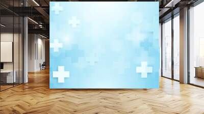 Abstract geometric medical cross shape medicine and science concept background Wall mural