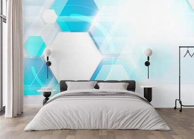 Abstract geometric shape technology digital hi tech concept background. Space for your text Wall mural