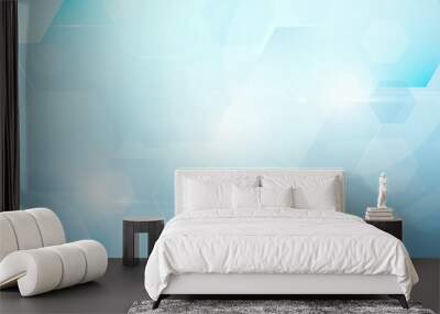 Abstract hexagons technology concept background. Space for your text Wall mural