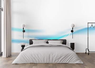 Abstract modern futuristic blue and white wavy with blurred light curved lines background Wall mural