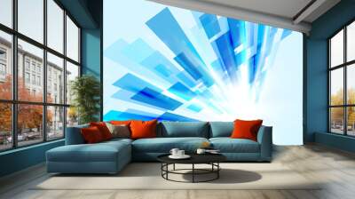 Abstract rectangles motion technology digital hi tech concept background Wall mural